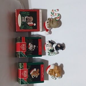 Hallmark Christmas Ornaments In Boxes 1991, 1992, 1993 Baby's 3rd, 4th & 5th